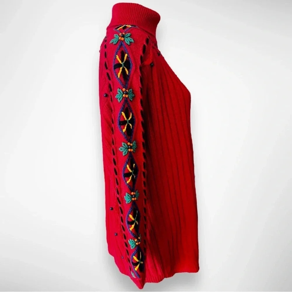 I.B. DIFFUSION Vintage‎ Sweater With Beading And Embroidery Small | EUC - Picture 3 of 10
